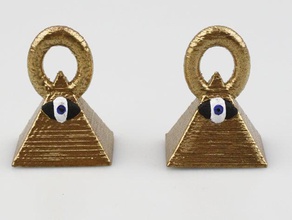 all seeing eye earrings jewelry eyes pyramid pyramids 3d print model - Mito3D