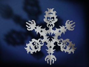 zombie snowflake decor 3d print model - Mito3D