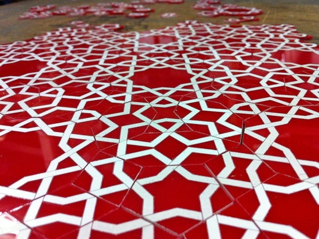 girih tuiles acrylique de deux lignes les mathématiques art apériodiques fushigi laser lasercut coupeur carrelage 3D print model - Mito3D