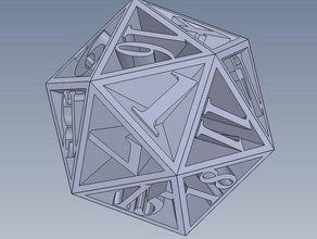 20 sided die dice 3d print model - Mito3D