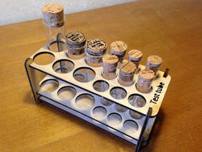 test-tube stand tool holders boxes 4mm laser lasercut cut cutter wood 3d print model - Mito3D