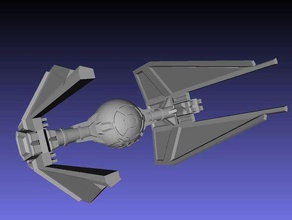 cravatta intercept0r modelli 3d impero galattico makeentry prop reprap spazio di un mese astronave star wars tie interceptor 3d print model - Mito3D
