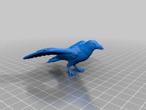 crow geöffneten Flügeln Tiere 3d print model - Mito3D