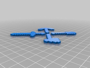 my customized minecraft tools pickaxe axe shovel sword parametric video games 3d print model - Mito3D