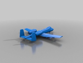 a-10 warthog des véhicules avions fighter jet militaires plan 3d print model - Mito3D