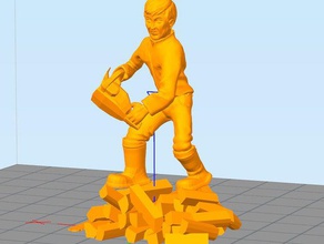 motosserra cara esculturas 3d print model - Mito3D