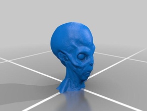 semplificato testa di alien sculture 3d print model - Mito3D