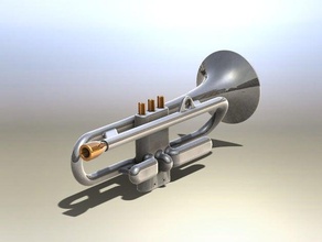 trompet 112 boyut müzik 3d print model - Mito3D