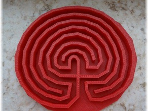 Runde, klassische sieben-Pfad-labyrinth interactive Kunst 3d print model - Mito3D