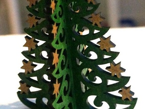 christmas tree 2d art cmit new year wood 3d print model - Mito3D