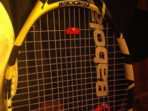 tennis racket vibration dampener using pencil-end eraser sport outdoors low cost rackquet 3d print model - Mito3D