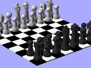ekobots satranç seti bishop tahtası ATI Kral piyon parça taşları Kraliçesi kale Kulesi oyun oyunlar knight 3d print model - Mito3D