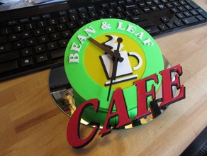 bean leaf logo clock signs logos 3d print model - Mito3D