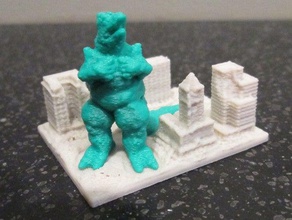 lucertola gigante attacca la città le creature bakutis gumball jason mini mostri giganti diorami 3d print model - Mito3D