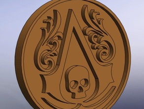 assassins creed logotipo black flag jogos 3d print model - Mito3D