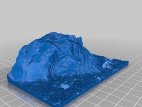 yosemites glacier point, mettant en vedette 4-mile sentier de la corniche sport à l'extérieur 3d topo l'escalade randonnée lidar 3d print model - Mito3D