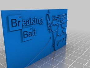 walter white -breaking bad signs logos bas-relief heinsenberg 3d print model - Mito3D