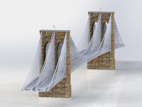 brooklyn bridge large buildings structures epic iconic landmark lifelike new york city nyc 3d print model - Mito3D