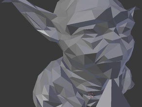 baixa polígono yoda resolução de queixo suporte criaturas o criatura baixo modelo res star wars 3d print model - Mito3D