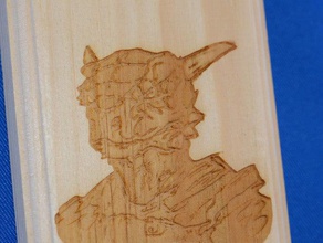 skyrim argonian wooden engraving 2d art robbinsvillehighschool testing 3d print model - Mito3D