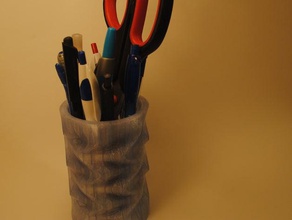 wavy pencil cup office 3d print model - Mito3D