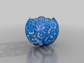 my customized stereographic projection lowres math art 3d print model - Mito3D