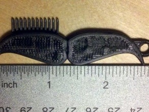 gostache mustache brush keychains 3d facial hair funny joke model movember november pocket tool 3d print model - Mito3D