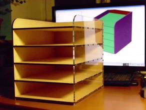 parametric desktop filing rack other lasercut openscad 3d print model - Mito3D