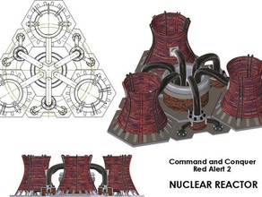 réacteur nucléaire de détail extrême version des bâtiments les structures form1 l'alimentation la plante ra2 alerte rouge 2 soviétique 3d print model - Mito3D