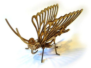 lasercut 3d puzzle farfalla animali art cnc di taglio laser legno compensato 3d print model - Mito3D