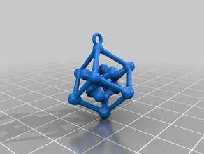 diamond lattice pendant jewelry 123d carbon jewlery molecule 3d print model - Mito3D