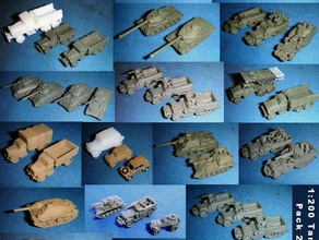 1200 tanks vehicles pack 2 scale model wargaming ww ii 3d print model - Mito3D