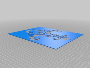 fleur lis Wand Schablone über Schablone-o-matic Kunst tools angepasst 3d print model - Mito3D
