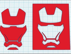 iron man face stencil signs logos 3d print model - Mito3D
