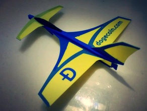 dogecoin ayı broşürü oyuncaklar oyunlar uçak uçan planör jet roket 3d print model - Mito3D