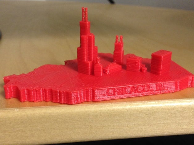 chicago skyline buildings structures illinois city gmay3 3D print model - Mito3D
