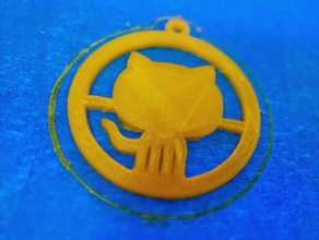 octocat keychain ver keychains github 3d print model - Mito3D
