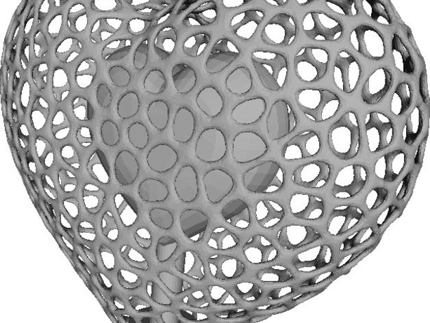 voronoi chambered heart small medium large versions sculptures anniversary love meshlab meshmixer romance tinkercad valentine valentines 3D print model - Mito3D