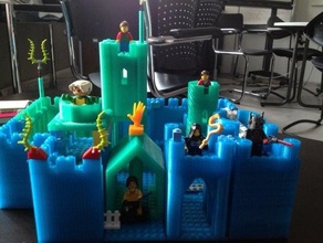 castillo modular kit de lego compatible la construcción los juguetes openscad 3d print model - Mito3D