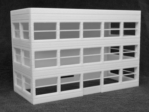 office building buildings structures model railroad modular system scale 3d print model - Mito3D