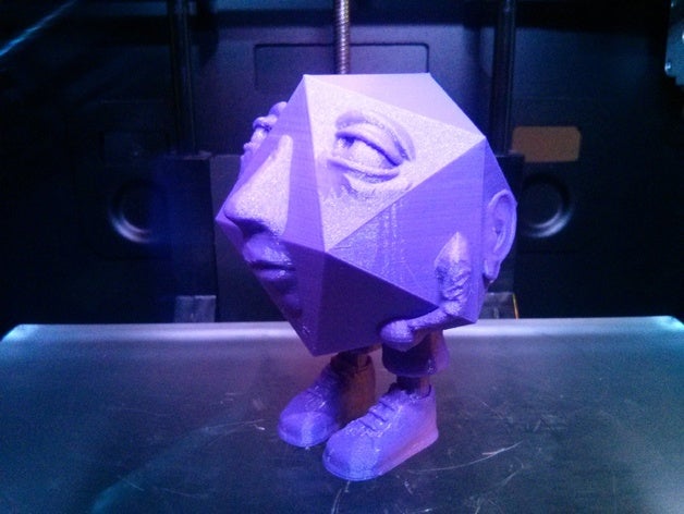 santiano aka icosahedron man creatures artoy arttoy character geometry mash-up mashup mix purple remix 3D print model - Mito3D