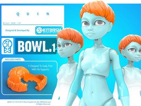quin g1 bowl 1 3dkitbashcom toy game accessories 3d kitbash addon beauty cool doll exclusive fashion fast print hair head inventing platform invention no supports orange play purple quinn upkit wig 3d print model - Mito3D