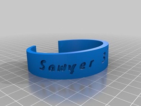 sawyer pulseira pulseiras personalizado 3d print model - Mito3D