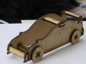 corte a laser de carro esportivo mecânico brinquedos modelo 3d print model - Mito3D