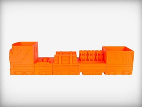 bien rangé traincars bureau de organiseur porte-stylo note distributeur ruban adhésif 3d print model - Mito3D