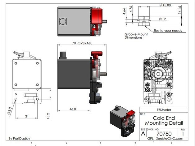 ezstruder speciale rostock delta orion 3d la stampante estrusori 3D print model - Mito3D