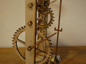 galileos pendulum clock engineering historical lasercut laser cutter 3d print model - Mito3D