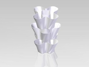impilabile fioriera all'aperto giardino piante pentole vaso 3d print model - Mito3D