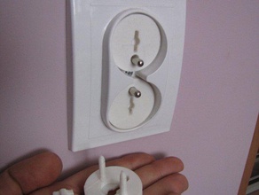 anti-baby ac power socket safety plug european version household supplies 3d print model - Mito3D