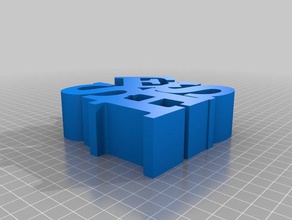 sehs gestapelten Buchstaben Skulpturen angepasst 3d print model - Mito3D